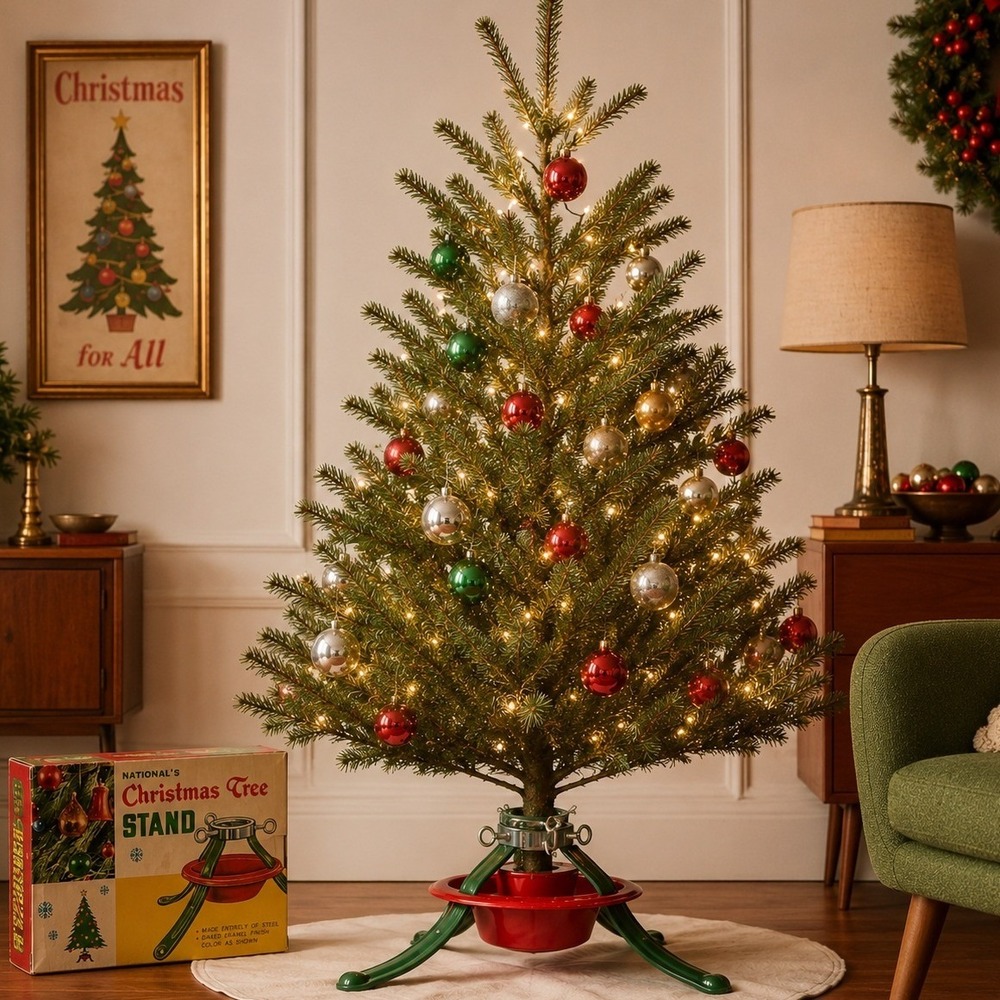 Vintage Metal‎ Christmas Tree Stand With Box Made In USA National's
